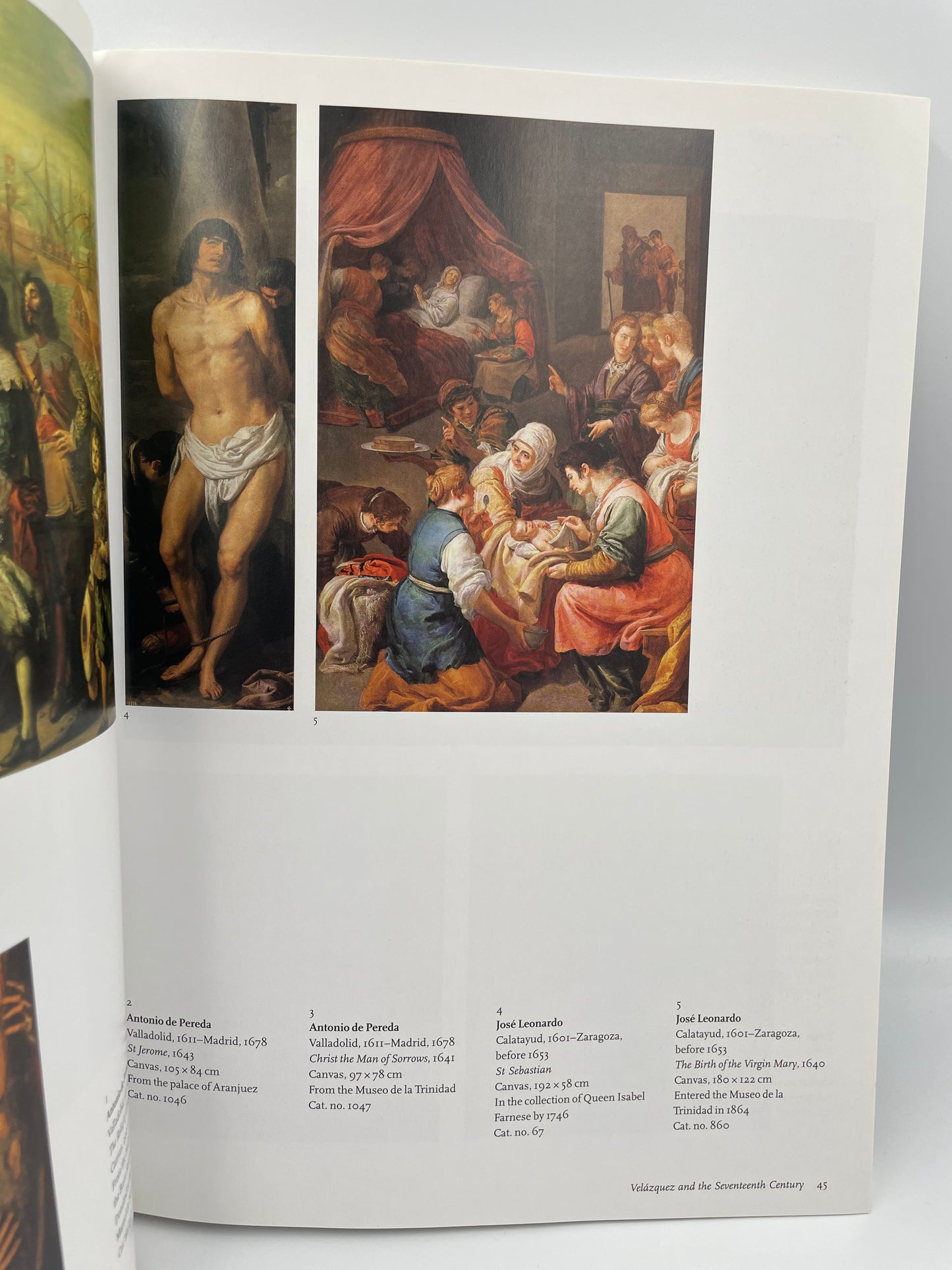 Open book with illustrations of classical artworks on a white background from the book ,‘The Prado’ – Scala.