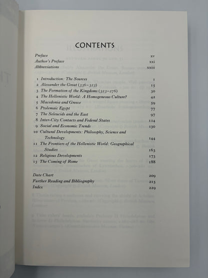Table of contents from The Folio History of Ancient Greece: The Hellenistic Age.
