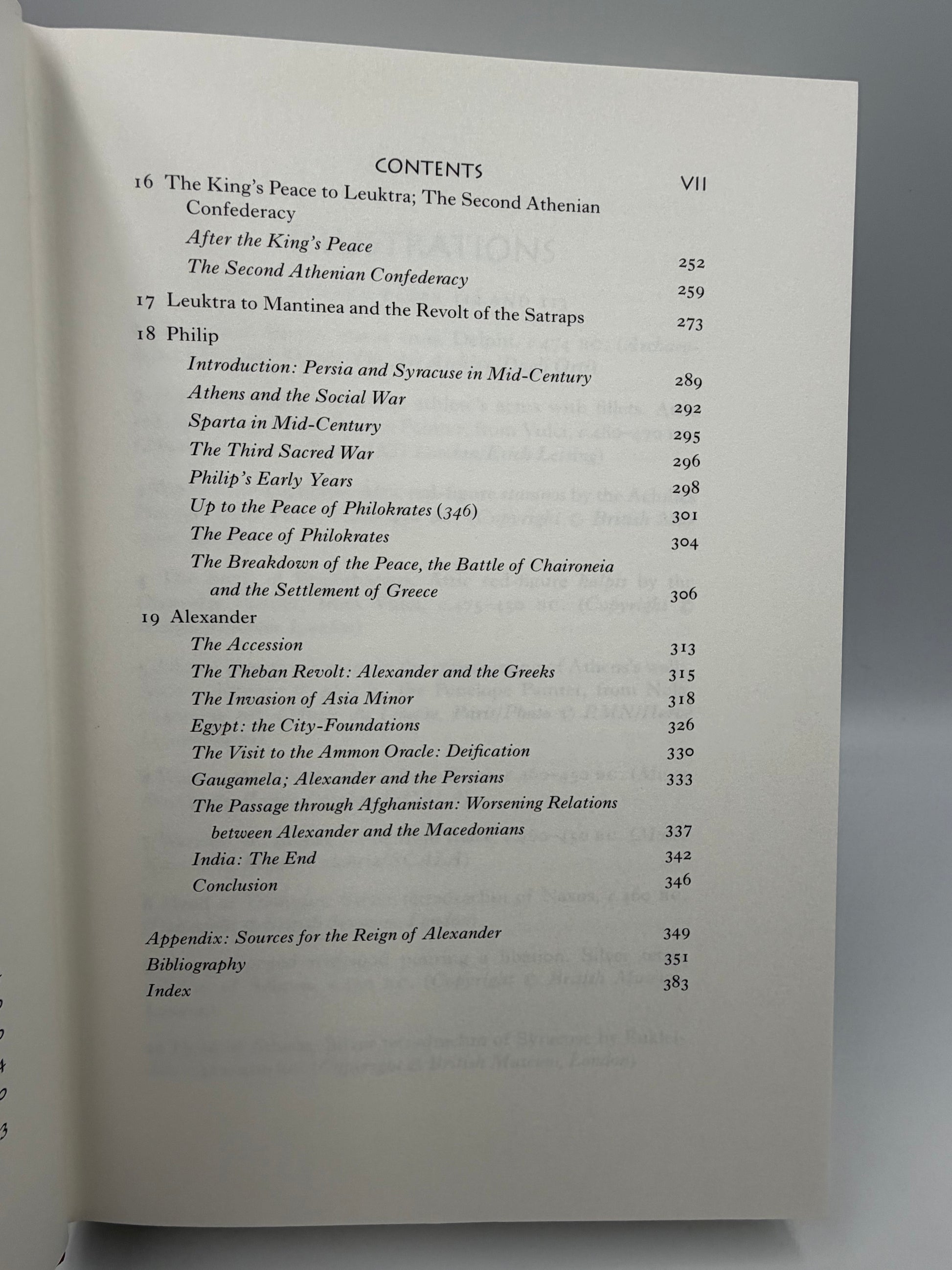 Table of Contents page VII from The Folio History of Ancient Greece: The Classical Age