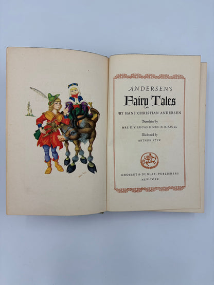Title page and illustration from ‘Andersen's Fairy Tales’ By Hans Christian Andersen.