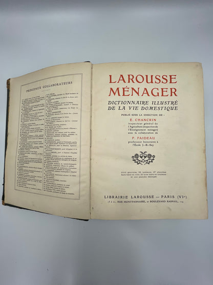 Larousse Ménager Illustré: Dictionnaire Illustré de la Vie Domestique (1926 Edition)