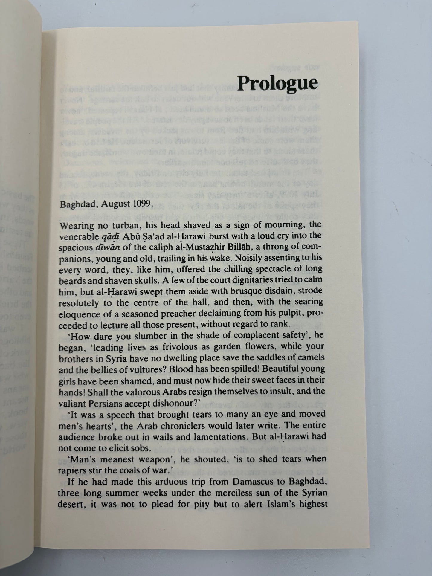 Prologue page from “The Crusades through Arab eyes”.
