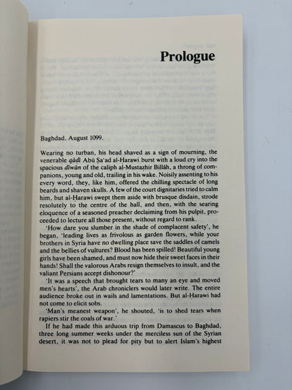Prologue page from “The Crusades through Arab eyes”.