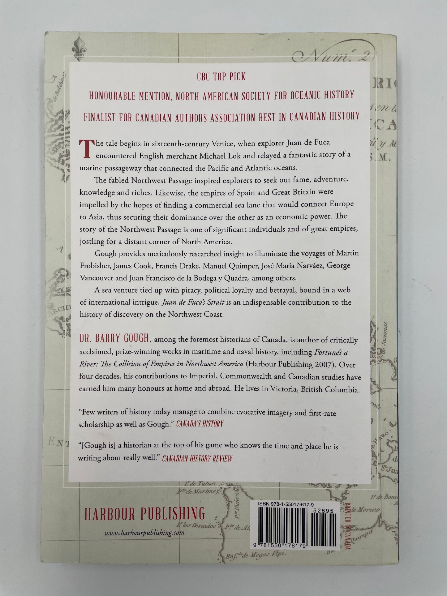 Back book cover of ‘Juan de Fuca's Strait’ by Barry Gough