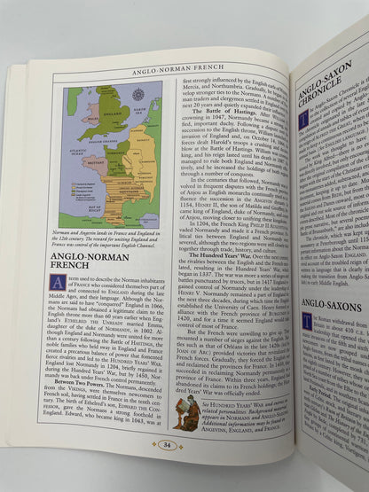 Random page 34 with map of Anglo Norman kingdom from "The Pimlico Encyclopedia of the Middle Ages" 