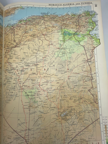 Maps of Algeria and Tunisia from Times Atlas of the World
