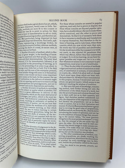 Page 65 from "Francis Bacon: Advancement of Learning, Novum Organum, New Atlantis".