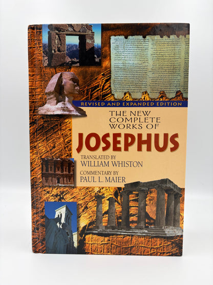 Book titled 'The New Complete Works of Josephus', on a white background.