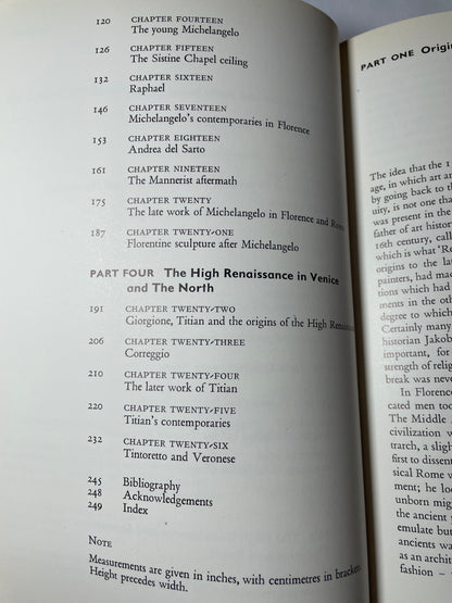Contents page 2 of "The Renaissance and Mannerism in Italy"