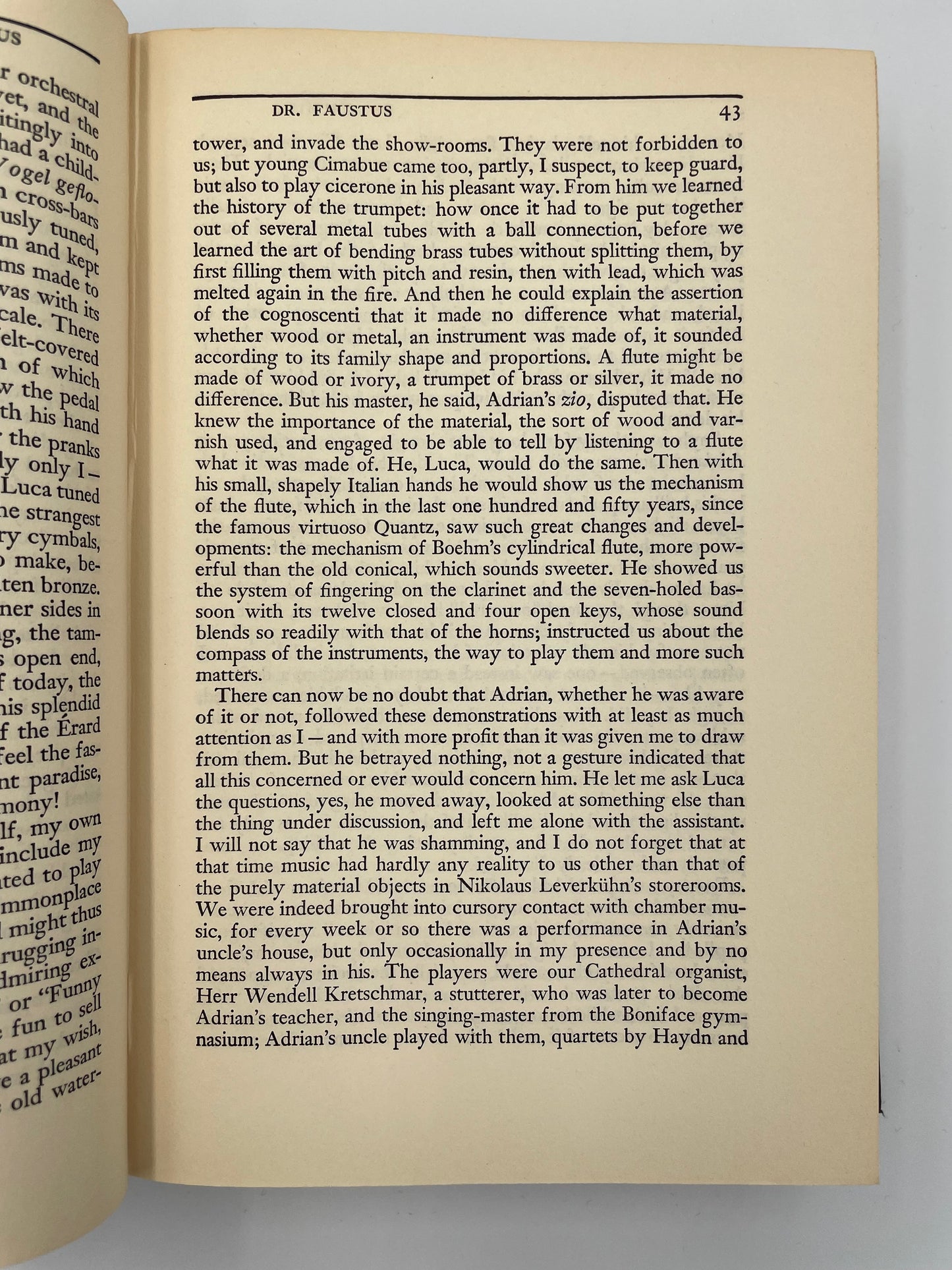 Page 43 from 'Doctor Faustus' by Thomas Mann.
