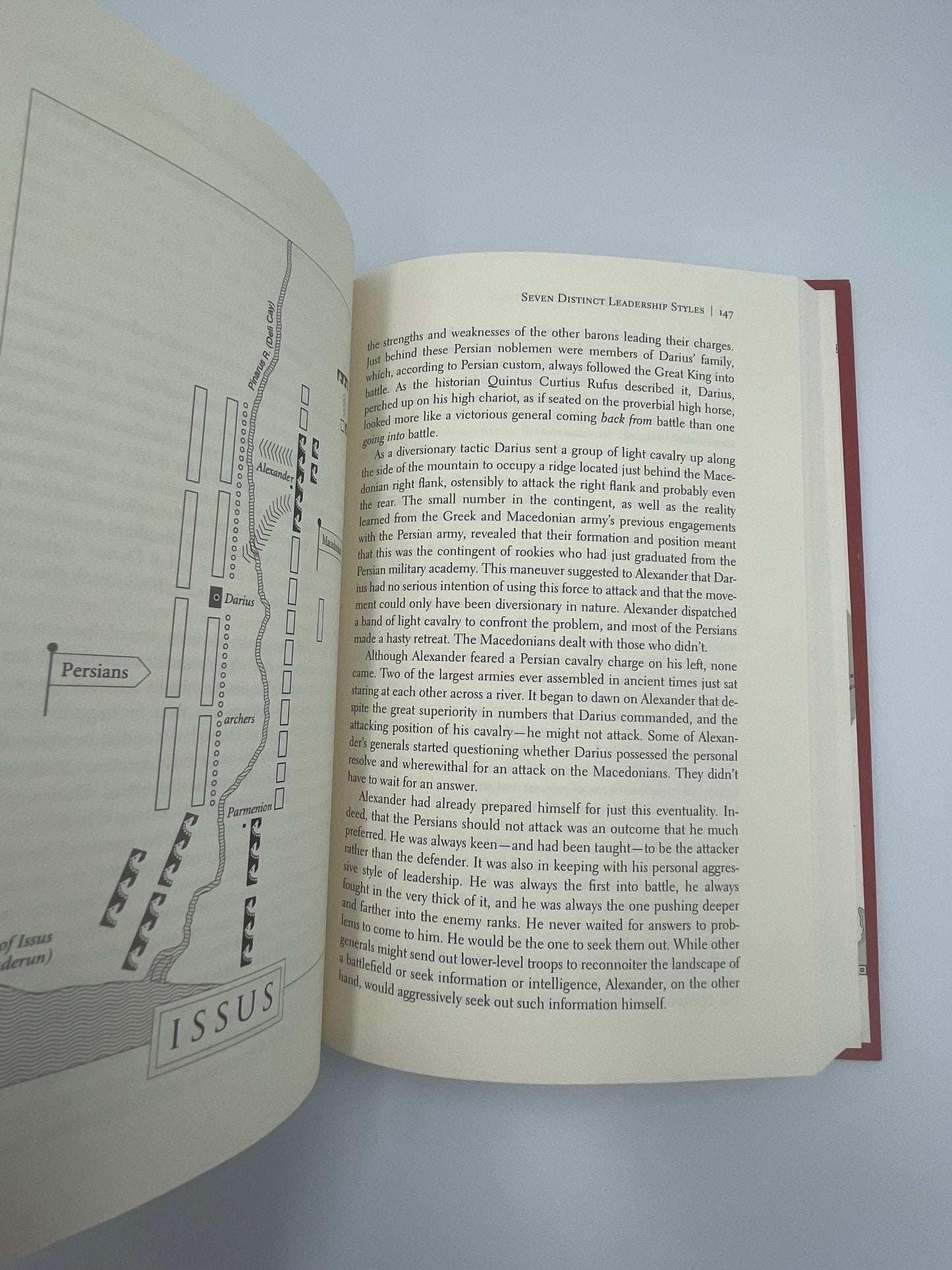 Random page 147 with map of the bottle of Issus from ‘Alexander the Great's Art of Strategy: The Timeless Leadership Lessons of History's Greatest Empire Builder’  ￼