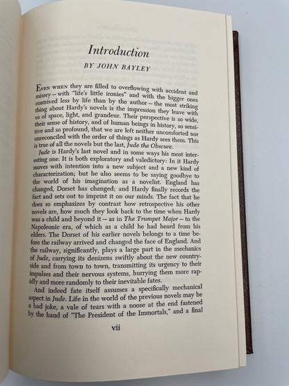 Intro page from "Jude the Obscure" by Thomas Hardy (Collector's Edition) Easton Press