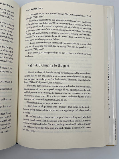 Random page on clinging to the past from "What Got You Here Won't Get You There: How Successful People Become Even More Successful" by
Marshall Goldsmith  with Mark Reiter 
