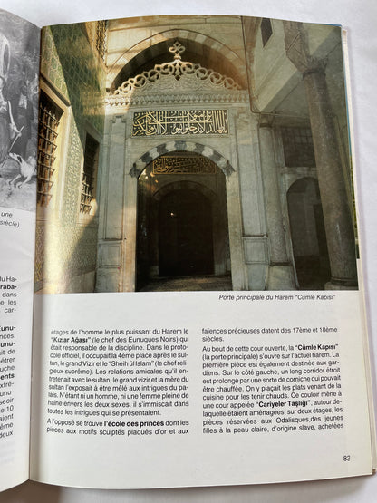 Page with photo of Harem door from "Palais de Topkap" by Turhan Can 