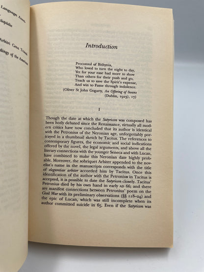 Intro page pf "The Satyricon" by Petronius, Oxford University Press