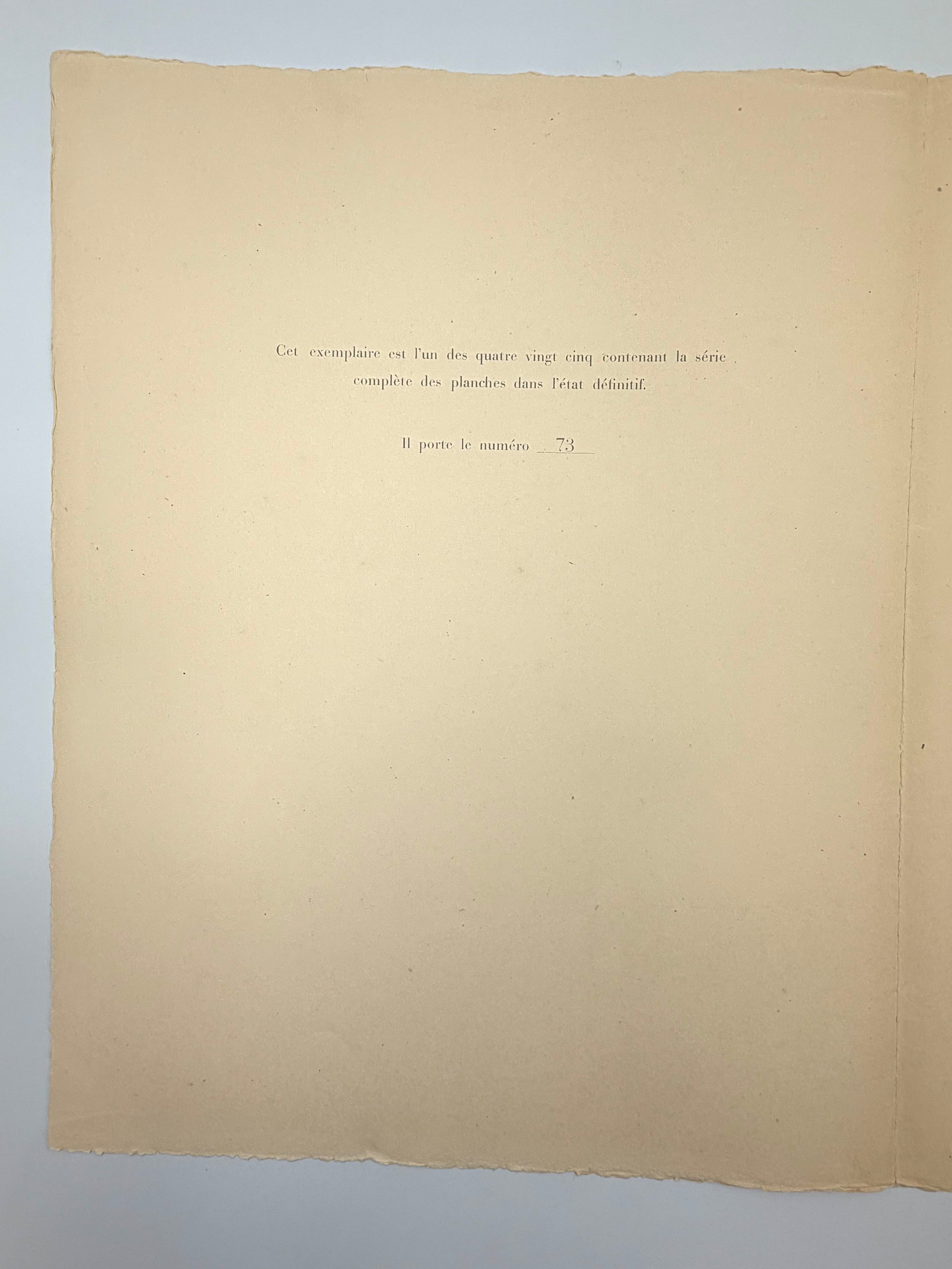 Limitation copy # 73 page from the art portfolio 'Images d'Alger' by Alfred Figueras and Andre Gide. 