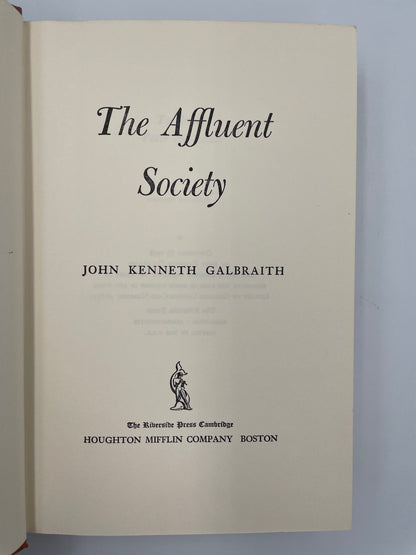 Title page of ‘The Affluent Society’ by John Kenneth Galbraith