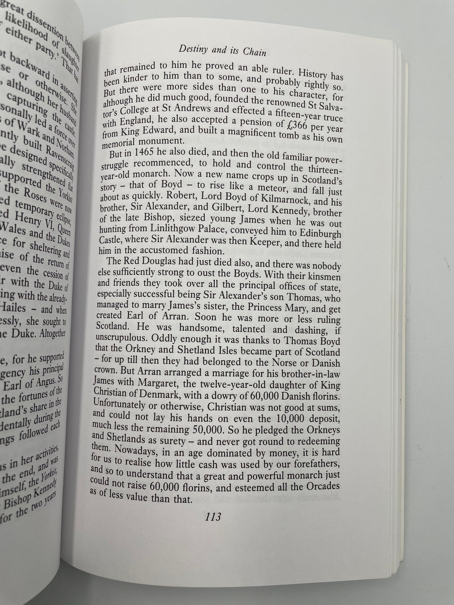 Random page 113 from book ‘The Story of Scotland’ by Nigel Tranter.