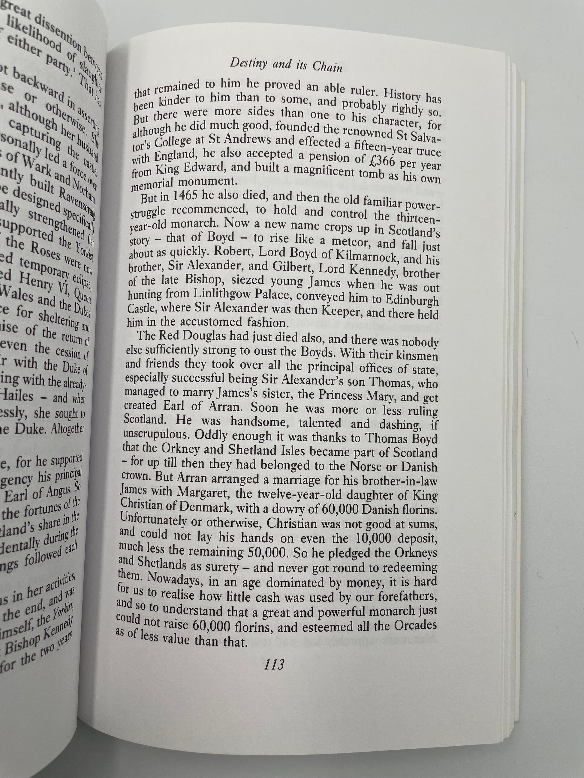 Random page 113 from book ‘The Story of Scotland’ by Nigel Tranter.