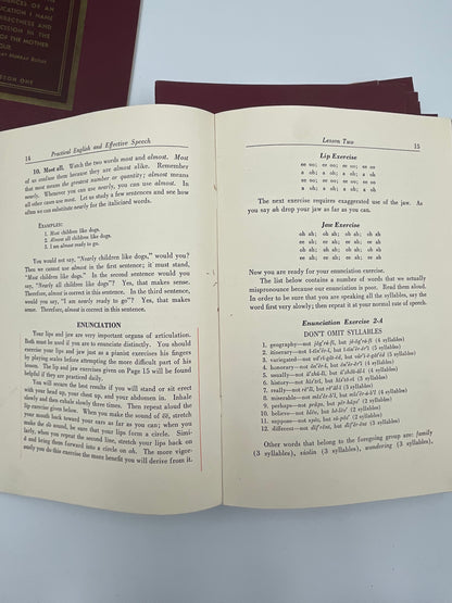 A New Self-Teaching Course in Practical English and Effective Speech by Estelle B. Hunter (Complete 15 volume set)