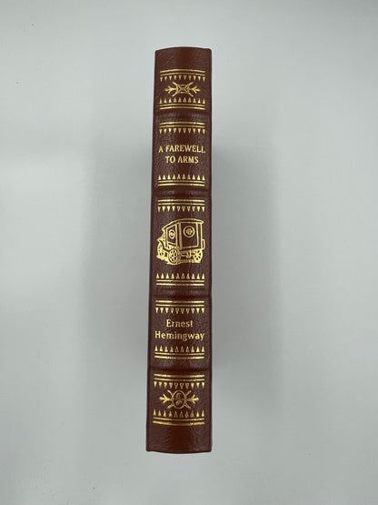 Ribbed book spine of ‘A farewell to Arms’ by Ernest Hemingway