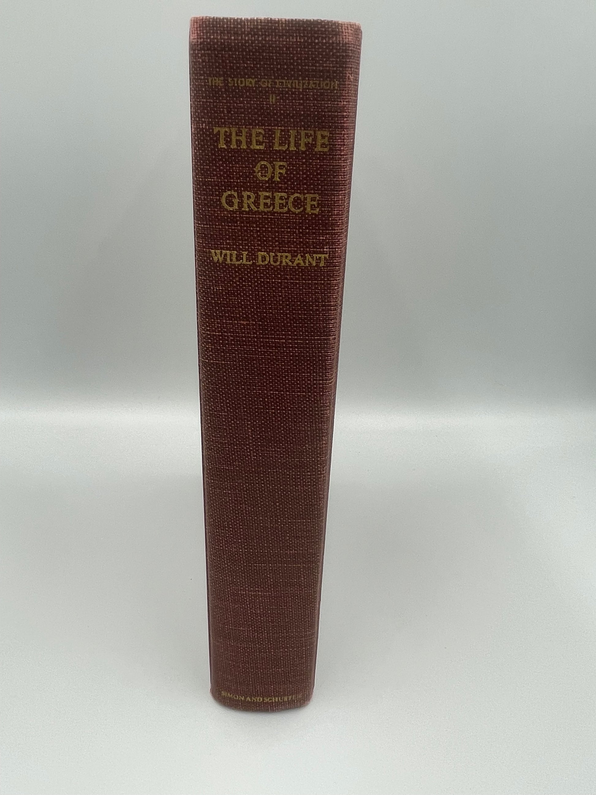 Book spine of ‘The Life of Greece’ by Will Durant 