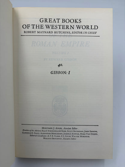 Page from 'Great Books of the Western World: Roman Empire, Volume I' by Edward Gibbon