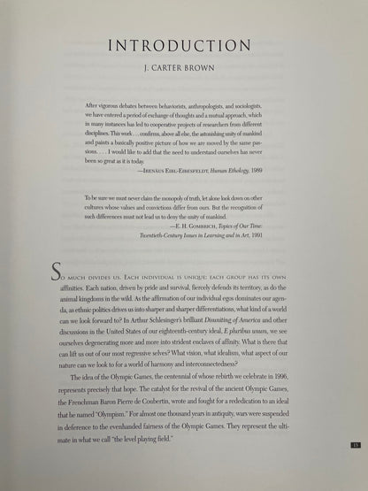 Introduction text by J. Carter Brown on a gray background