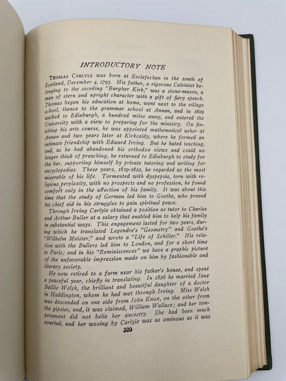 Introductory note on Thomas Carlyle from "Harvard Classics. J.S.Mill. T. Carlyle" (1st Harvard Classics 1909 edition).