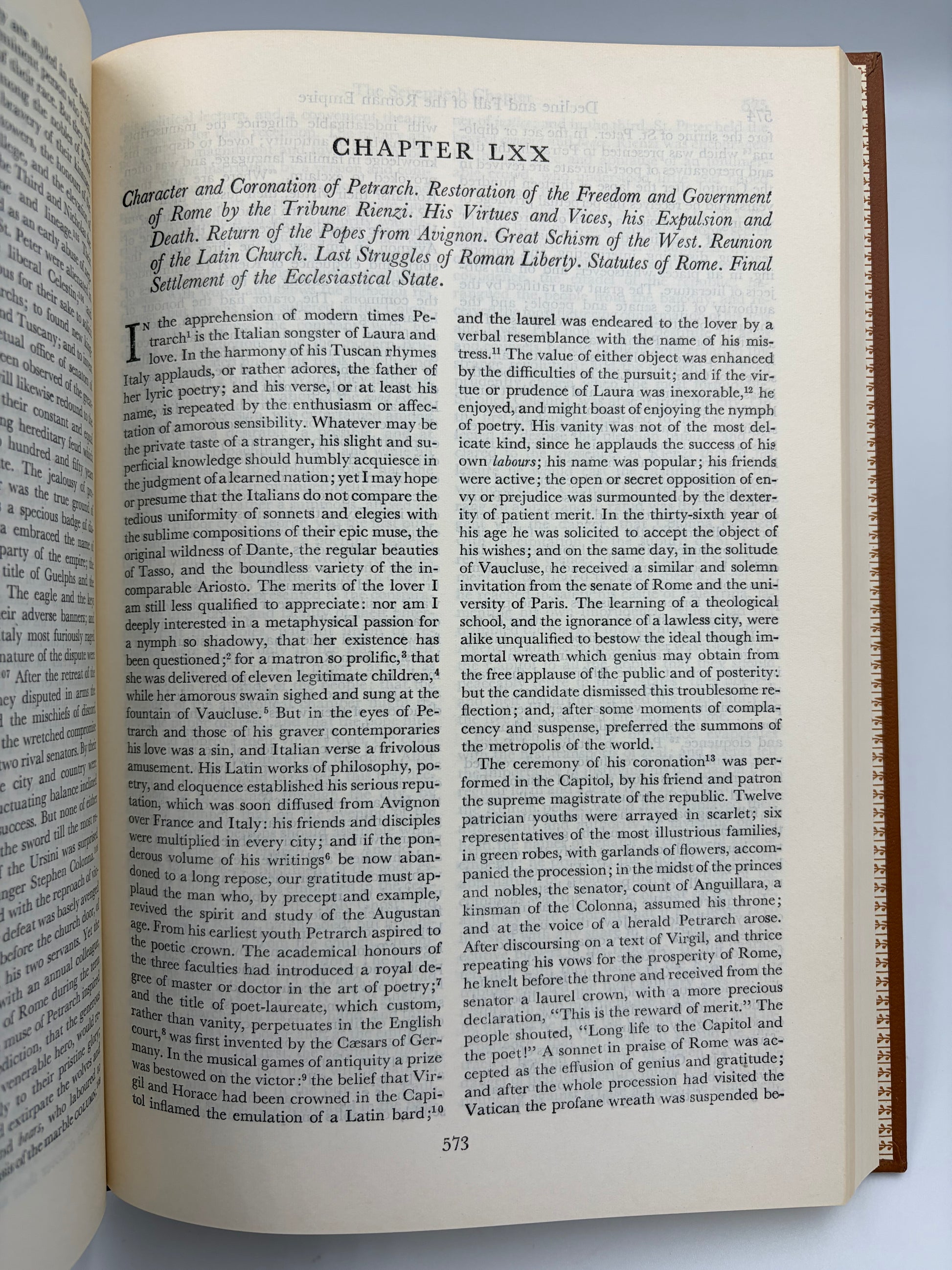 Page titled LXX from Volume 2 from 'The Decline and Fall of the Roman Empire' 