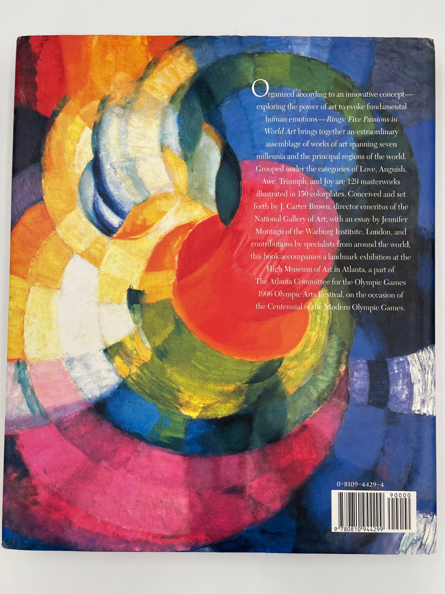 Black cover with abstract art from Rings: Five Passions in World Art