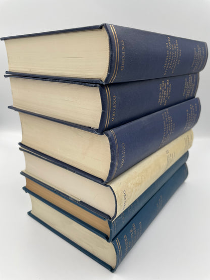6 volumes  stacked up  of "The Works of Aristotle Translated into English" 1971, Oxford University Press Edition