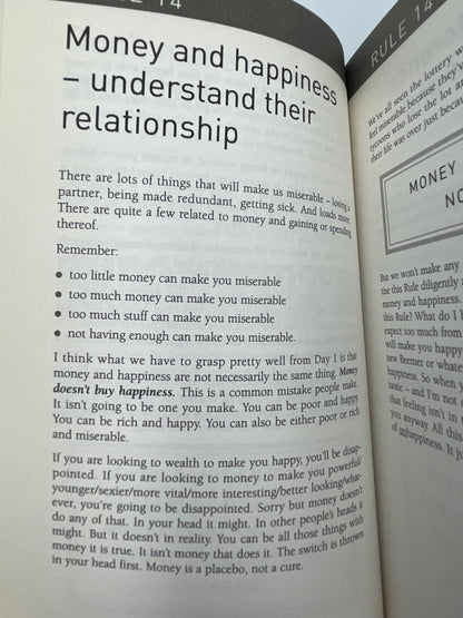 Page on rule 14 from "The Rules of Wealth" by Richard Templar 