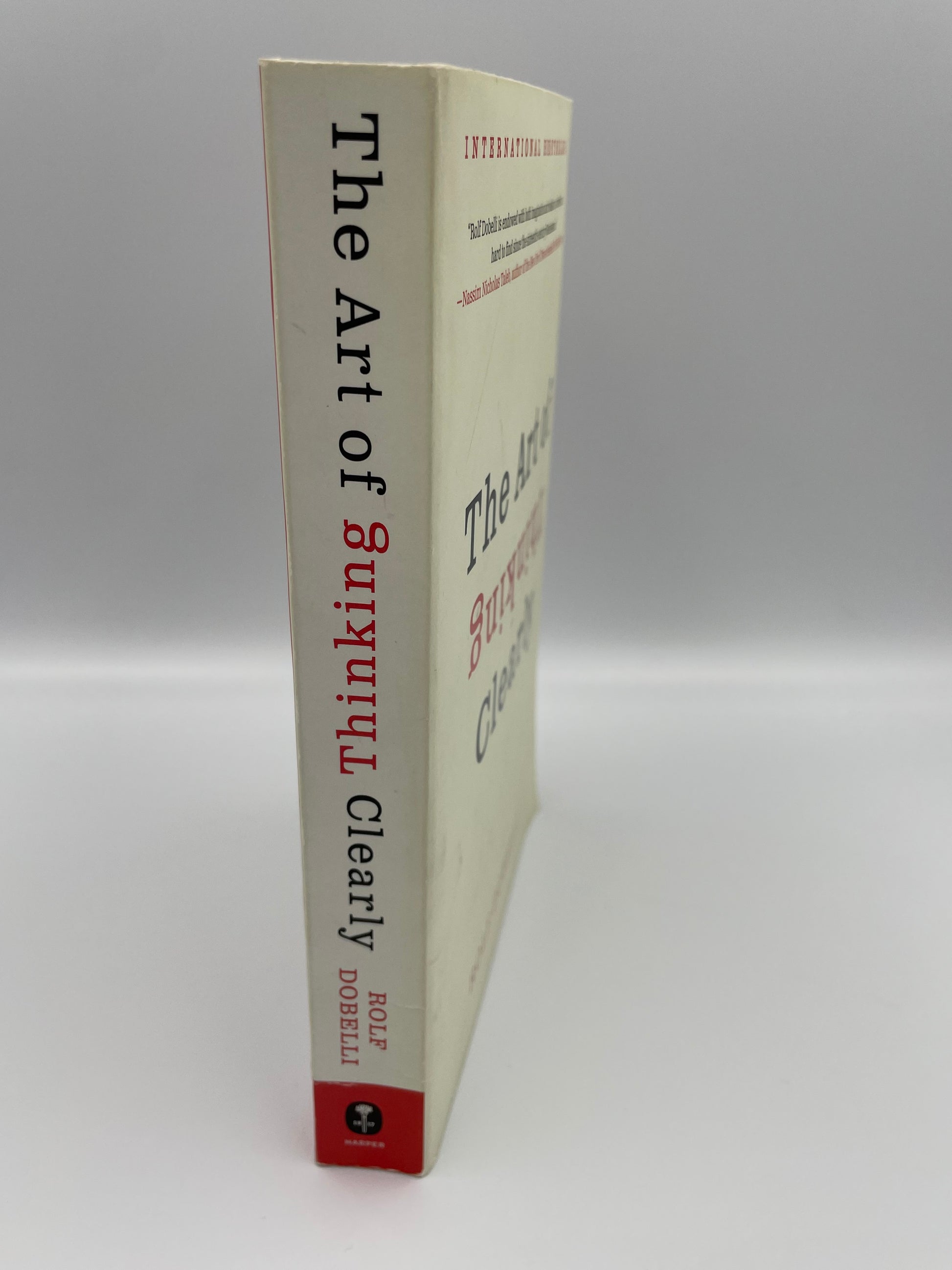 Book spine of ‘The Art of Thinking Clearly’.