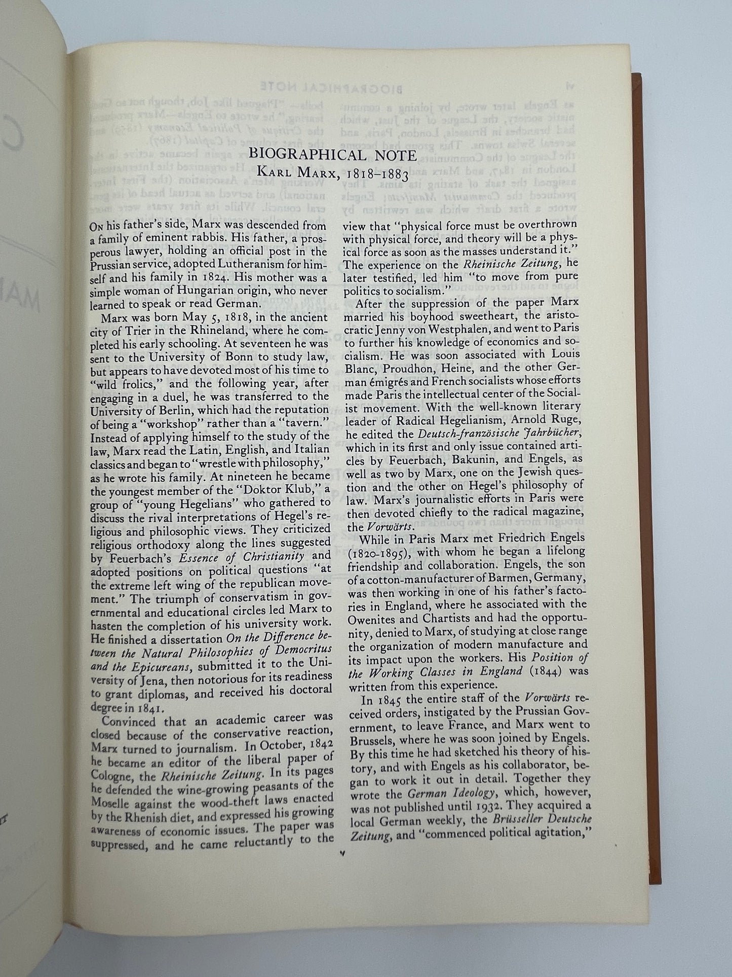 Marx (Britannica: Great Books of the Western World) Capital (Ed. F.Engels). Manifesto of The Communist Party by Marx and Engles.