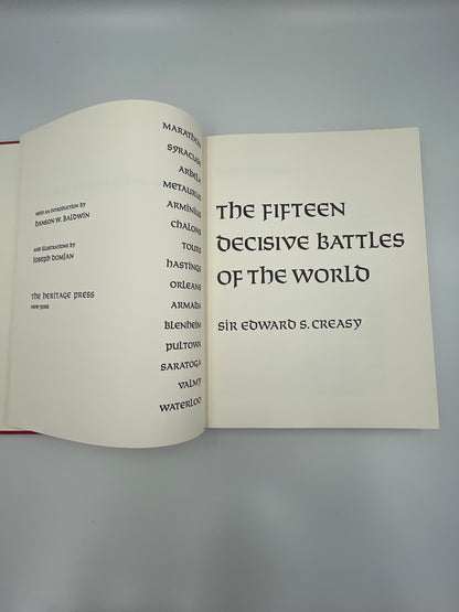The Fifteen Decisive Battles of the World – Sir Edward Creasy | Heritage Press 1969 w/ Slipcase