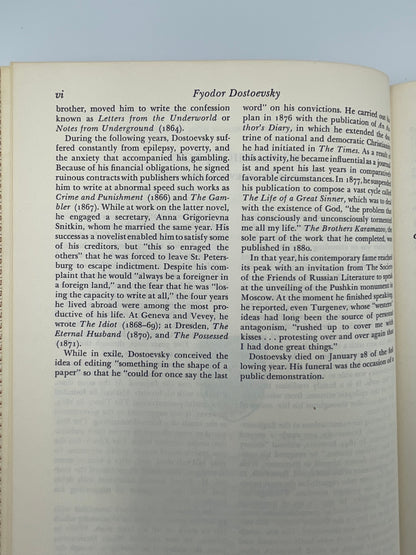 Biographical note p2 from "Fyodor Dostoevsky: The Brothers Karamazov" (Britannica: Great Books of the Western World) 