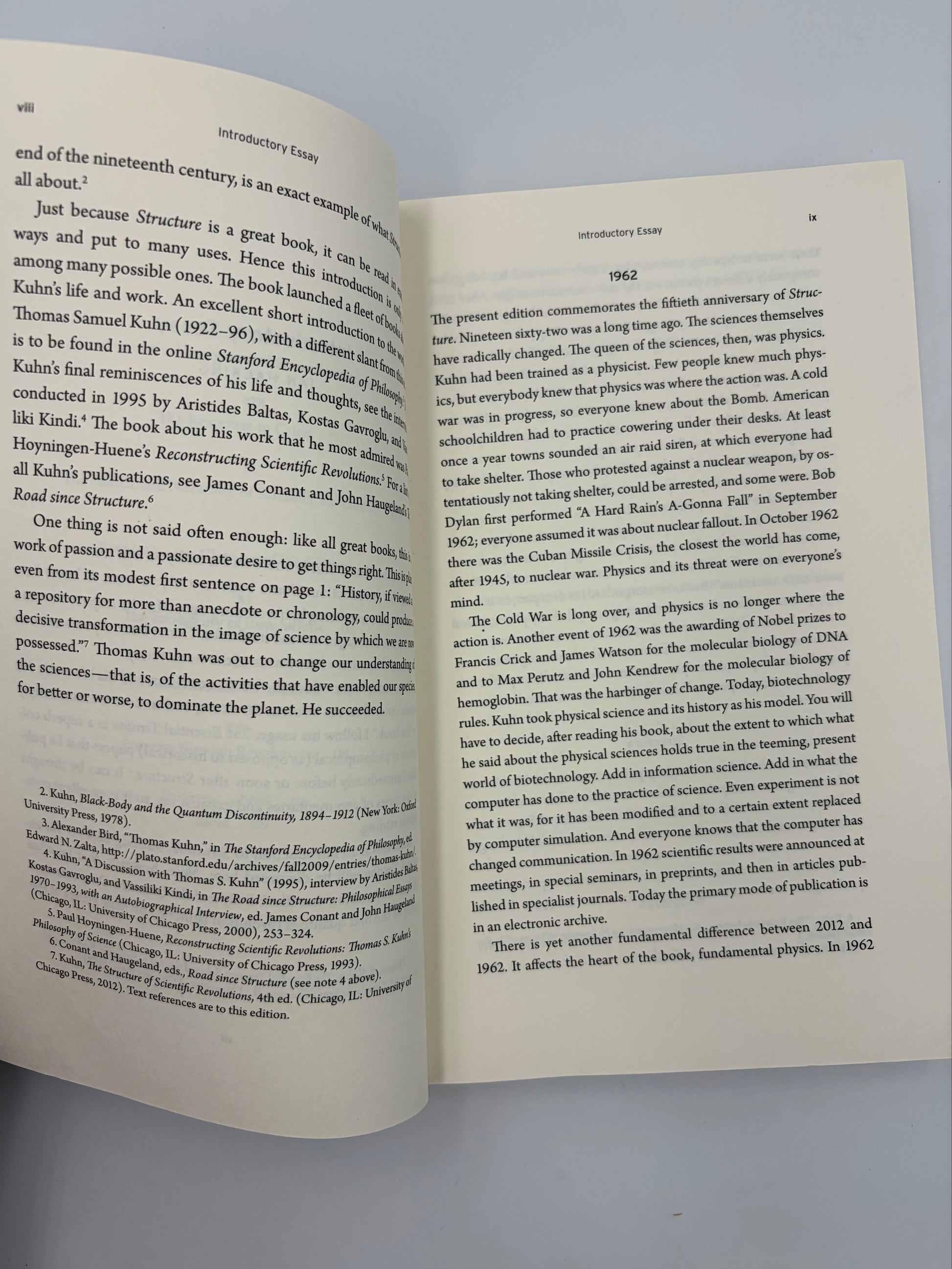 Introductory essay pages continued  by Ian Hacking from, 'The Structure of Scientific Revolutions' by Thomas S. Kuhn.