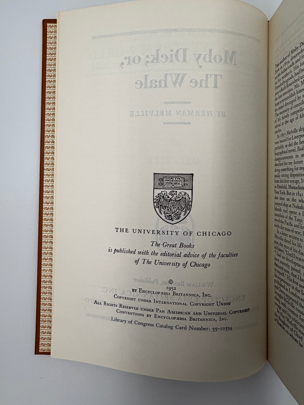 Copyright page from ‘Moby-Dick; or, The Whale’ by Herman Melville.