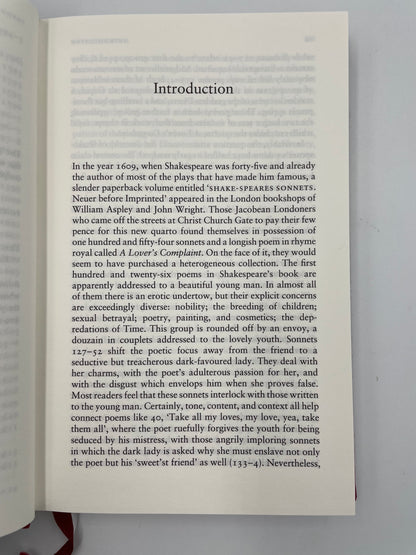 Introduction page from 'The Sonnets and A Lover’s Complaint' by William Shakespeare.