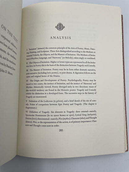 Politics & Poetics. By Aristotle (Translated by Benjamin Jowett and B.H. Butcher. Illustrations by Leonard Baskin)