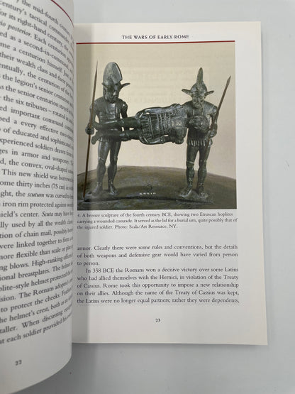 Page 23 with image of bronze sculptures from the fourth century CE from ‘Roman Warfare’ by Jonathan P. Roth.