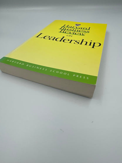Book cover angled view of "Harvard Business Review on Leadership". 