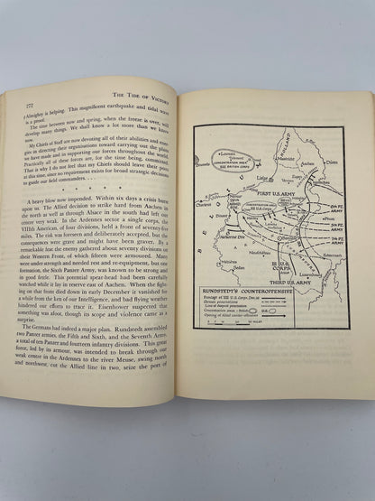 Open pages with map from "Triumph and Tragedy" by Winston Churchill. 
