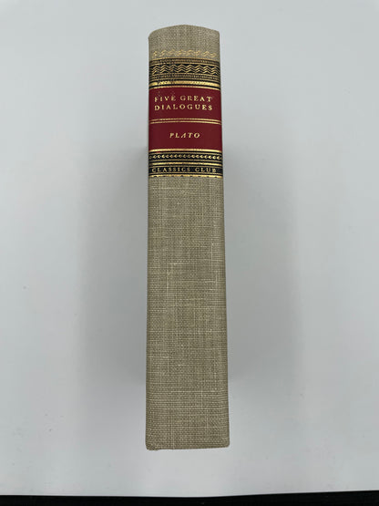 Book spine of "Plato. Five Great Dialogues" (1969) Translated by B.Jowett.  Edited and annotated  by Louise Ropes Loomis. 