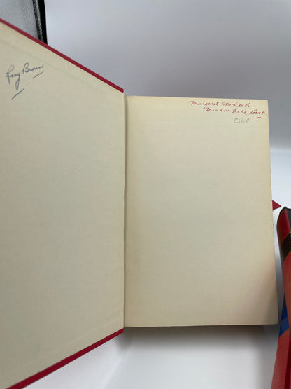 Inside cover with owner signature of A History of the English speaking peoples by Winston Churchill