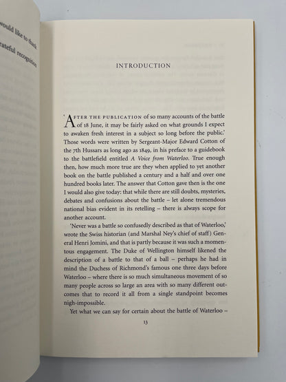 Introduction page from 'Waterloo' by Andrew Roberts.
