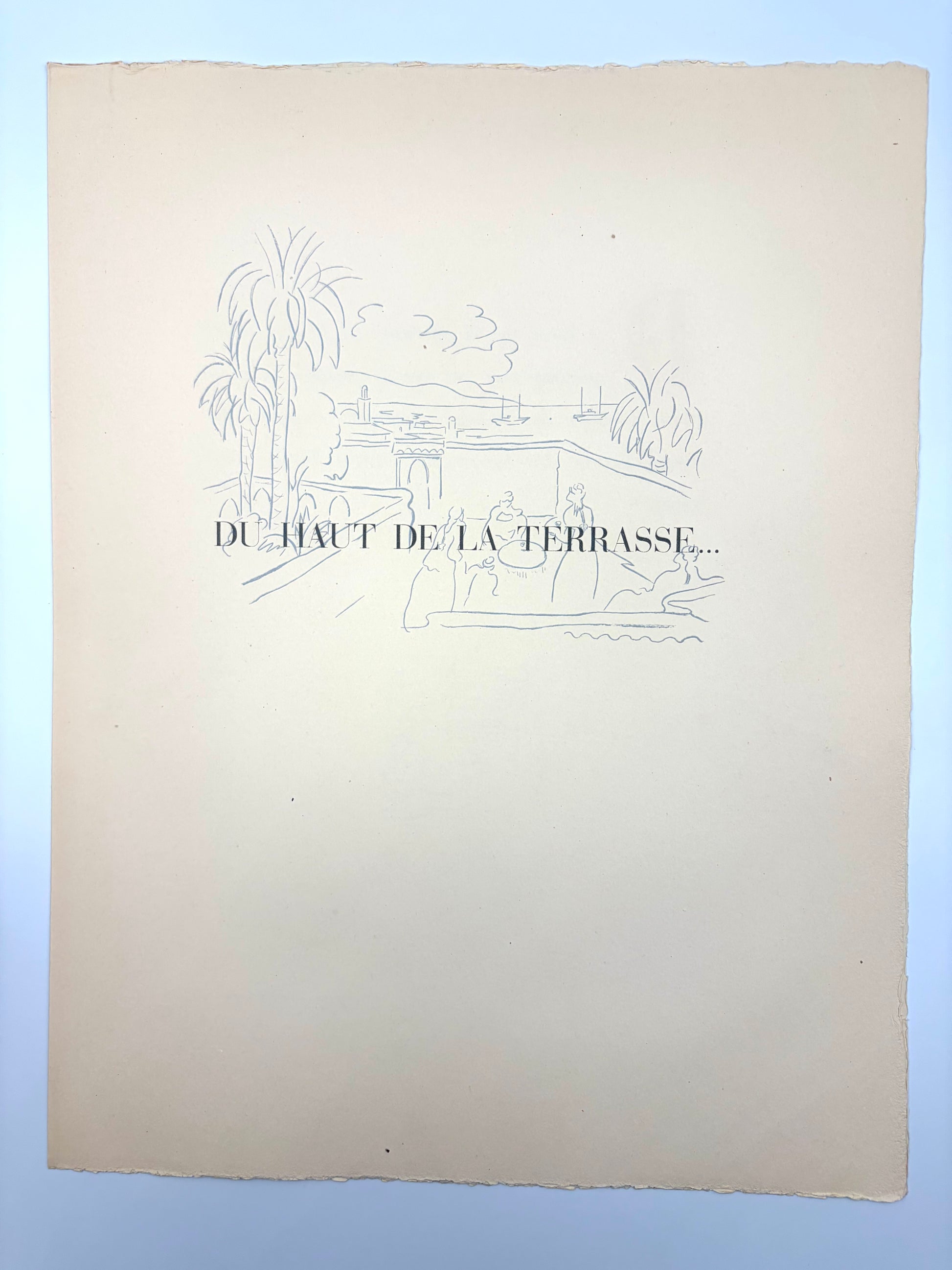 Portfolio cover of 'Du Haut de la Terrasse' from the art portfolio 'Images d'Alger' by Alfred Figueras and Andre Gide. 