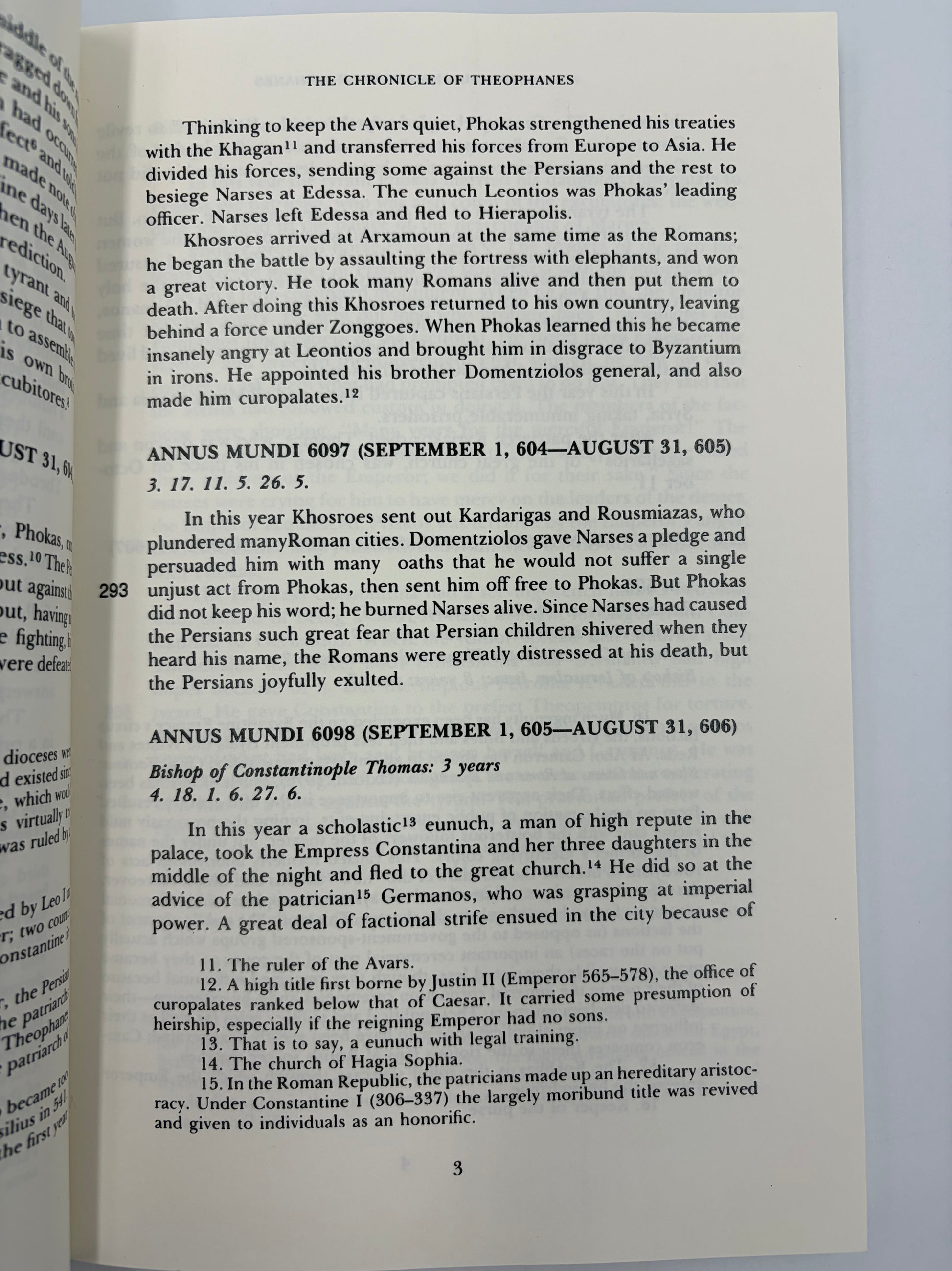 Page 3 from 'The Chronicle of Theophanes'.