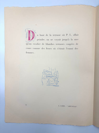 Text of 'Du Haut de la Terrasse' from the art portfolio 'Images d'Alger' by Alfred Figueras and Andre Gide. 